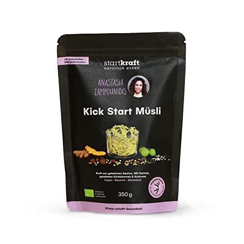 STARTKRAFT Kickstart Müsli by Anastasia Zampounidis - 350g Müsli ohne Zuckerzusatz - Unser gekeimtes Müsli für ein perfektes Frühstück mit Vitalität, Power & Zufriedenheit (350g) von startkraft