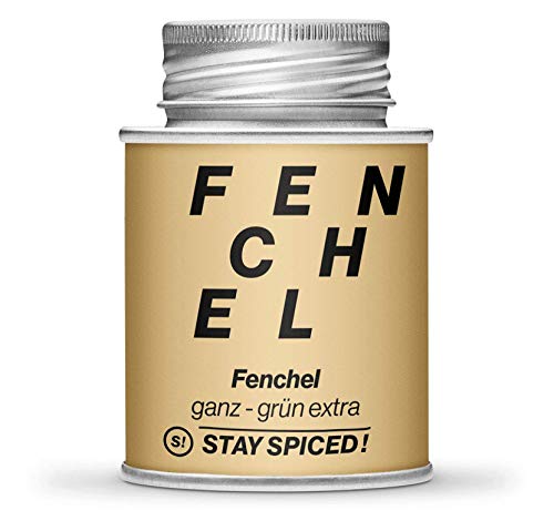 Hochwertiger grüner Fenchel von STAY SPICED ! I Ganz I Fein-leicht- süßlich I Füllgewicht 40g | 170ml Schraubdose aus Weißblech zu 100% recyclebar von stay spiced!