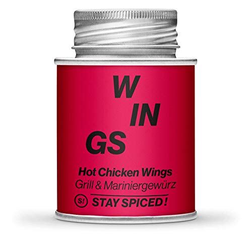 Hot Wings von STAY SPICED ! Chicken BBQ Gewürze I Fruchtig scharfe Marinade für Geflügel I Verpackt in 170 ml Weißblechdose von stay spiced!