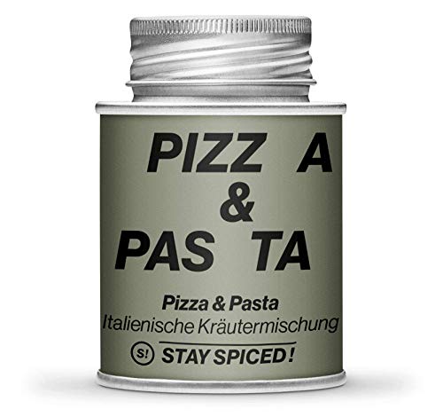 Pizza & Pasta Gewürz von STAY SPICED ! I Premium Kräuter Gewürz I Füllgewicht 30g | 170ml Schraubdose aus Weißblech zu 100% recyclebar von stay spiced!