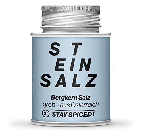 STAY SPICED ! Ausseer Bergkern Salz | Grau-rosa und grob | Verpackt in 170 ml Schraubdose von stay spiced!