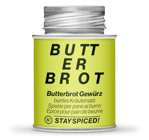 STAY SPICED ! Butterbrot Gewürz | Mit Blüten | Perfekt für jede Jause | feinstes Fleur de Sel | Füllgewicht 45g | in edler Weißblechdose von stay spiced!