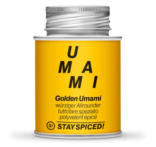 STAY SPICED ! Golden Umami Gewürz | würziger Allrounder mit Curcuma | Würzig | Authentisch I Einzigartig I Füllgewicht 100 g I in edler Weißblechdose… von stay spiced!