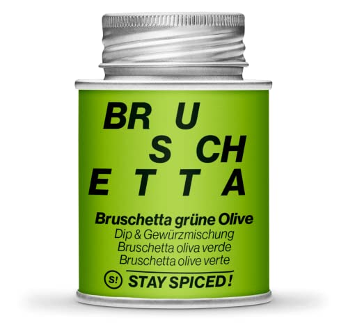 STAY SPICED ! I BRUSCHETTA GRÜNE OLIVE I GEWÜRZMISCHUNG UND PASTE I MIT 100% TOMATENFLOCKEN 170ML SCHRAUBDOSE AUS WEIßBLECH 100% RECYCLEBAR I FÜLLGEWICHT 70g STAY SPICED ! I BRUSCHETTA GRÜNE OLIVE I GEWÜRZMISCHUNG UND PASTE I MIT 100% TOMATENFLOCKEN 170ML SCHRAUBDOSE AUS WEIßBLECH 100% RECYCLEBAR I FÜLLGEWICHT 70g von stay spiced!
