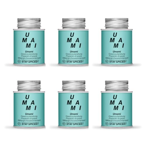 STAY SPICED ! Köstliche Umami Gewürzmischung | 6er Set | Natur Pur | Alles würzer - Gewürz Allrounder | Ohne Glutamat | 170ml Schraubdose aus Weißblech zu 100% recyclebar | Füllgewicht: 6x 70g von stay spiced!