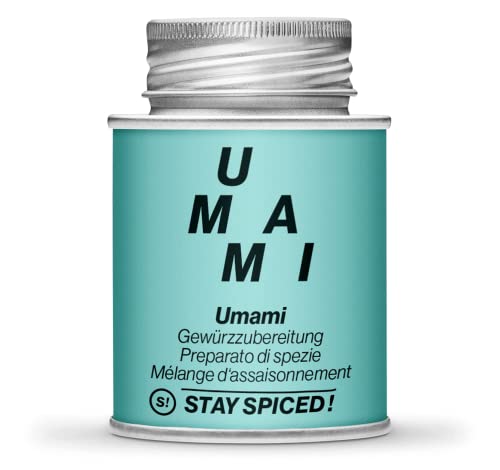 STAY SPICED ! Köstliche Umami Gewürzmischung | Würzig | Füllgewicht 70g | 170ml Schraubdose aus Weißblech zu 100% recyclebar von stay spiced!