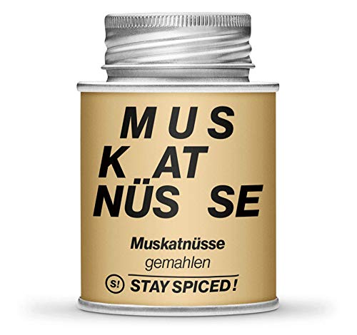 Muskatnuss Dunken Gemahlen von STAY SPICED ! I Premium Muskatgewürz in nachhaltiger 170 ml Weißblechdose von stay spiced!