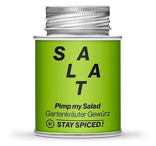 Salat Gartenkräuter Mix von STAY SPICED ! Köstliche Gewürmischung für Salat I Füllgewicht 70g | 170ml Schraubdose aus Weißblech zu 100% recyclebar von stay spiced!