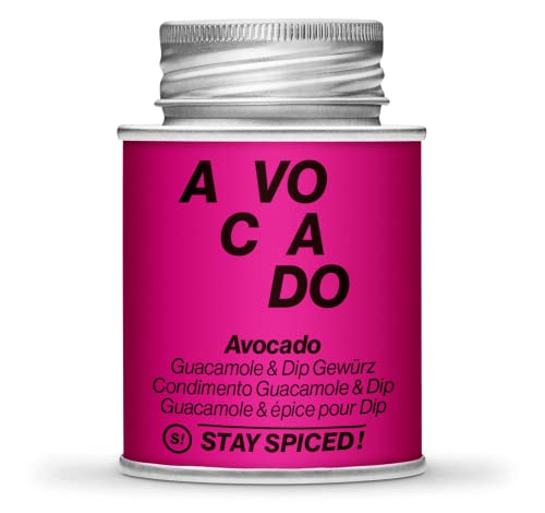 STAY SPICED ! Avocado Topping - Guacamole & Dip Gewürz - Avocado Gewürz für Avocado-Kreationen | Füllgewicht 85 g | verpackt in 170ml Schraubdose aus Weißblech zu 100% recyclebar von stay spiced!
