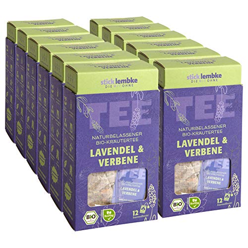 Naturbelassener Bio-Kräutertee Lavendel & Verbene 12 x 2,5 g Bio, 12er Pack von stick & lembke