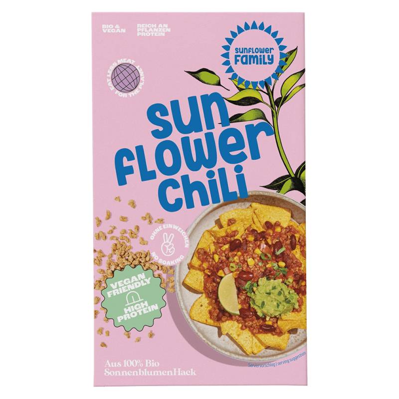 Bio Sonnenblumen Hack Chili sin Carne, 131g MHD 31.03.2024 von sunflower Family