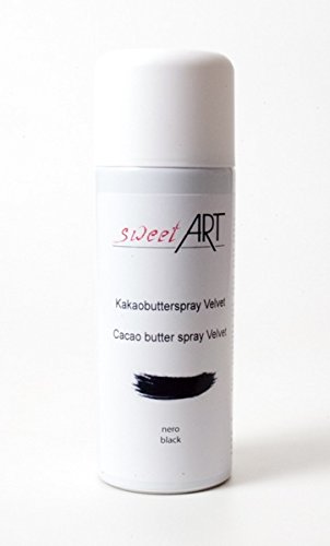 Farbspray Schwarz Kakaobutter Velvet 400 ml von sweetART Germany