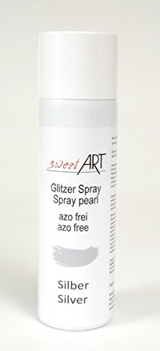 Glitzer Spray Silber 250 ml von sweetART Germany