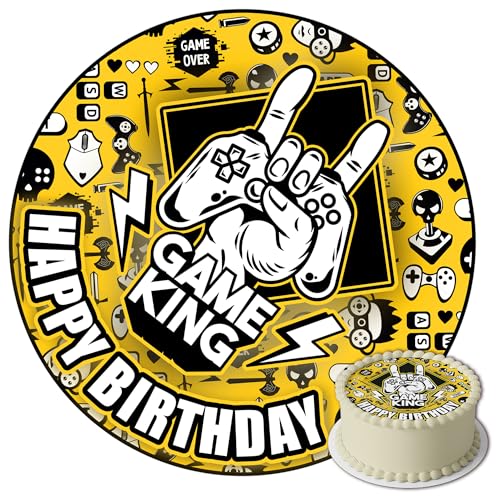 J&M DECO Tortenaufleger Gamer – essbare Kuchendeko Ø 20 cm – Tortenbild mit Gaming-Motiv für Jungengeburtstag – Zuckerpapier Tortendekoration – gebrauchsfertig J&M DECO Tortenaufleger Gamer – essbare Kuchendeko Ø 20 cm – Tortenbild mit Gaming-Motiv für Jungengeburtstag – Zuckerpapier Tortendekoration – gebrauchsfertig von J&M DECO