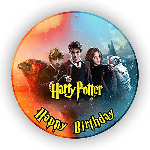 Essbare Tortenaufleger - Tortenaufleger Geburtstag - Tortendeko Harry Potter - Geburtstagskuchen Deko aus Fondant - Rund 20 cm - Esspapier Tortendeko - Tortenaufleger Harry Potter - Cake Decoration von sweet-decor.de