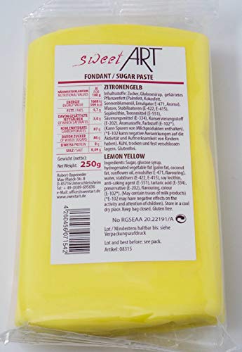 Rollfondant sweetArt 250 g Zitronengelb von sweetART Germany