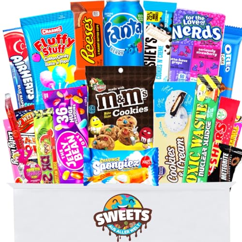 Amerikanische Süßigkeiten Box mit 24 Snacks – Süßigkeiten aus aller Welt - American Candy Box – Sweets Süssigkeiten Box aus Amerika von sweets aus aller welt