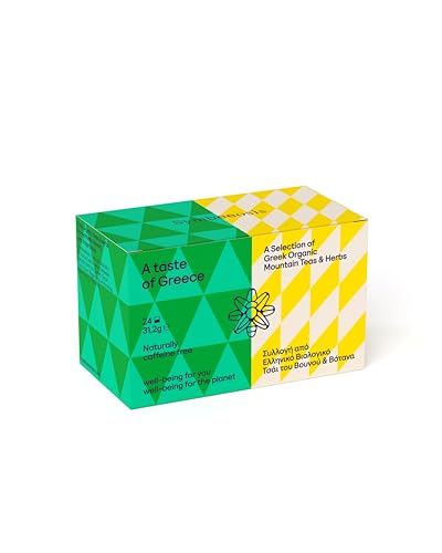 Symbeeosis A Taste of Greece Collection - Bio-Kräuterbergtee-Set, inklusive 4 Sorten Bio-Bergtee, Kamille & Zitronenverbene - Umweltfreundliche Papierverpackung - Heiße & kalte Getränke Symbeeosis A Taste of Greece Collection - Bio-Kräuterbergtee-Set, inklusive 4 Sorten Bio-Bergtee, Kamille & Zitronenverbene - Umweltfreundliche Papierverpackung - Heiße & kalte Getränke von Symbeeosis