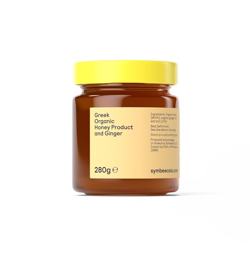 Symbeeosis Griechischer Bio-Funktionshonig mit Ingwer - Verdauungshilfe, Immunbooster - Süß-würziger Geschmack von Symbeeosis