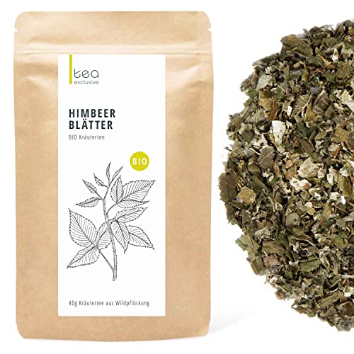 Himbeerblättertee BIO, ganze Blätter, Kräutertee aus Wildpflückung, 100% naturbelassen, Schwangerschaftstee, 40g von tea exclusive