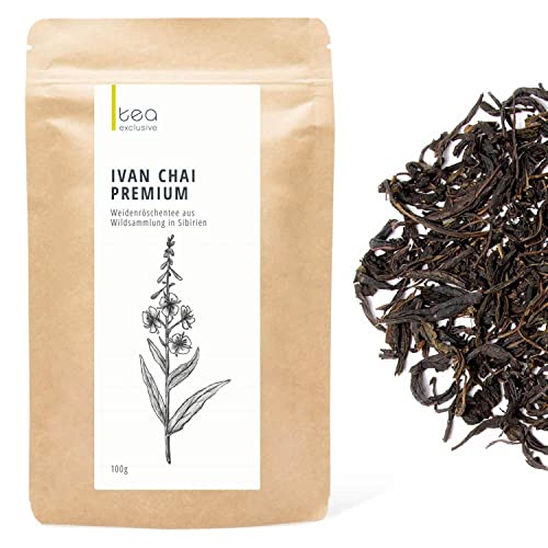 Ivan Chai Premium, Weidenröschen Tee aus Wildsammlung in Naturschutzgebiet, fermentiert, 100g Beutel - tea exclusive von tea exclusive