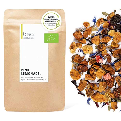 Pink Lemonade, BIO Früchtetee, intensiv fruchtig und exotisch erfrischend, perfekt auch als Eistee, 125g loser Tee im Beutel - tea exclusive von tea exclusive