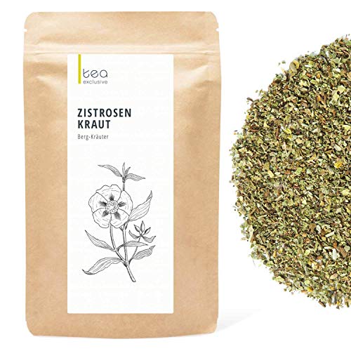 Zistrosenkraut - Cistus Incanus - Zistrose 100% naturbelassen, geschnitten, geprüft und abgefüllt in Deutschland - 100g von tea exclusive