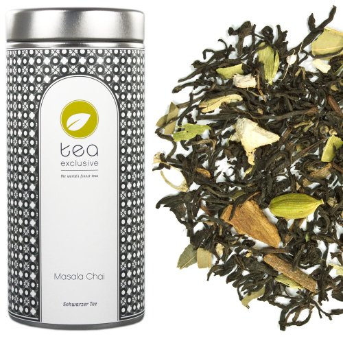 tea exclusive - Masala Chai - Schwarzer Tee mit Gewürzen, ohne zusätzliches Aroma, Indien, Dose 100g von tea exclusive
