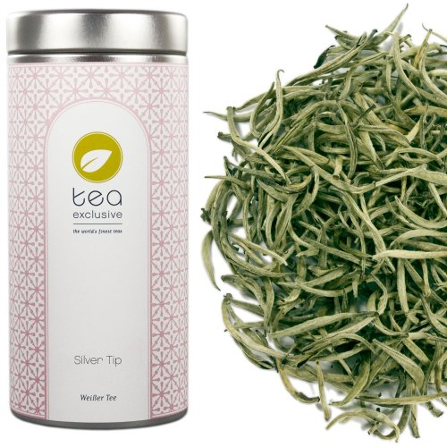 tea exclusive | Silver Tip Weißer Tee | seltener Highgrown Ceylon Tee aus Sri Lanka | zart, fruchtig & aromatisch | Dose 25g von tea exclusive
