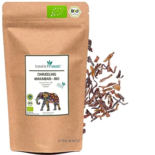 tea`s finest® Schwarzer Tee Darjeeling Plantage Makaibari FTGFOP1 Second Flush - BIO (250 Gramm) von tea`s finest