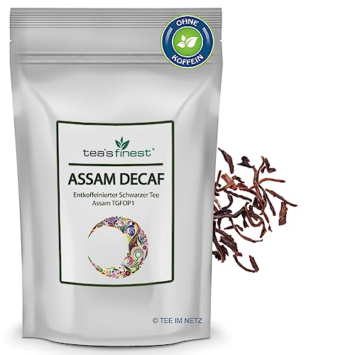 tea`s finest® Entkoffeinierter Schwarzer Tee Assam TGFOP1 (500 Gramm) von tea`s finest