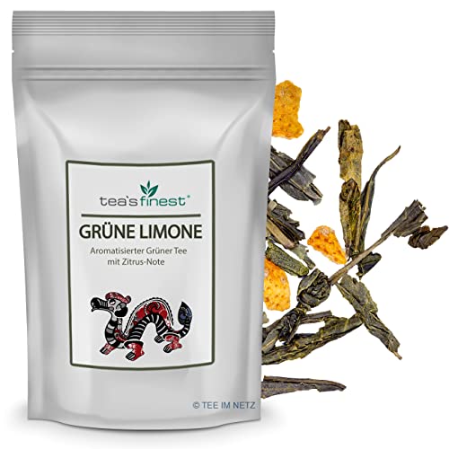 tea`s finest® Grüne Limone - Grüner Tee mit Zitronengeschmack (100 Gramm) von tea`s finest