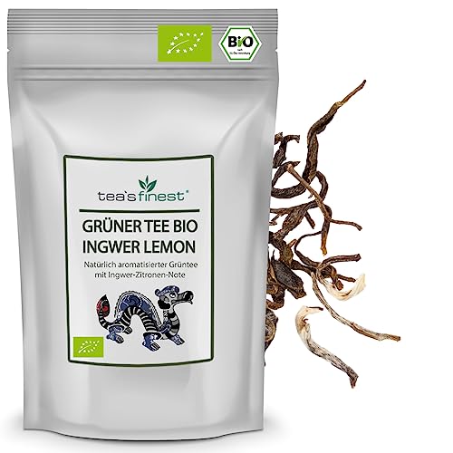 tea`s finest® Grüner Tee Ingwer-Lemon natürlich - BIO (1000 Gramm) von tea`s finest