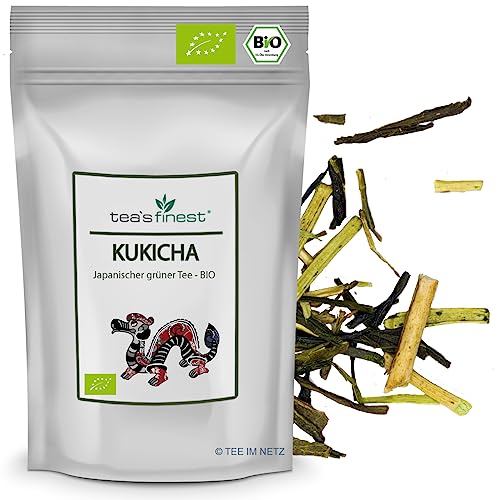 tea`s finest® Grüner Tee Japan Kukicha - BIO (100% japanischer Grüntee aus konrolliert biologischem Anbau) (100 Gramm) von tea`s finest