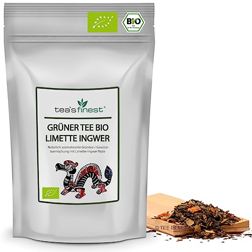 tea`s finest® Grüner Tee Limette-Ingwer - BIO (100 Gramm) von tea`s finest