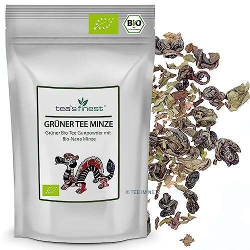 tea`s finest® Grüner Tee Minze - BIO (100 Gramm) von tea`s finest