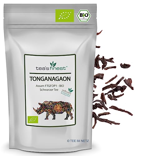 tea`s finest® Schwarzer Tee - Assam Tonganagaon FTGFOPI - BIO (1000 Gramm) von tea`s finest