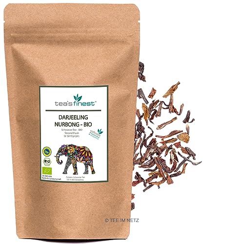 tea`s finest® Schwarzer Tee Darjeeling Nurbong FTGFOP1 Second Flush - BIO (500 Gramm) von tea`s finest