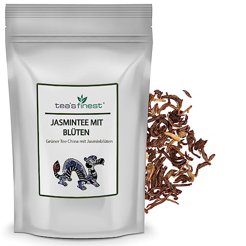 tea`s finest® Grüner Tee Jasmintee mit Blüten (1000 Gramm) von tea`s finest
