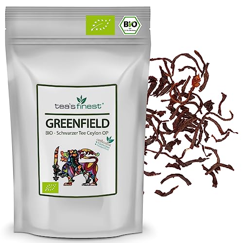 tea`s finest® Schwarzer Tee Ceylon Greenfield OP - BIO (100 Gramm) (1000 Gramm) von tea`s finest