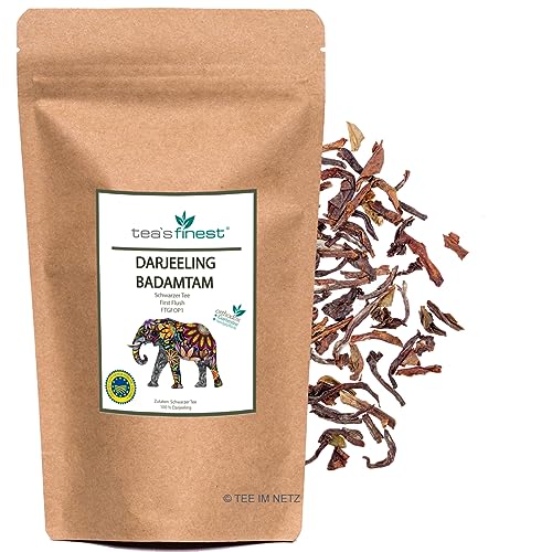 tea`s finest® Schwarzer Tee Darjeeling Badamtam FTGFOP1 First Flush Gartentee (1000 Gramm) von tea`s finest