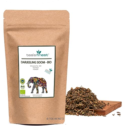 tea`s finest® Schwarzer Tee Darjeeling Plantage Soom FTGFOP1 First Flush - BIO (500 Gramm) von tea`s finest