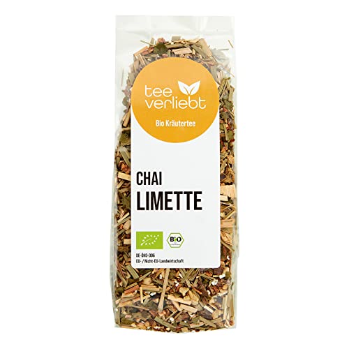 teeverliebt Chai Limette, loser Kräutertee mit Lemongras und Ingwer, Bio-Tee-Mischung, 100 g von teeverliebt