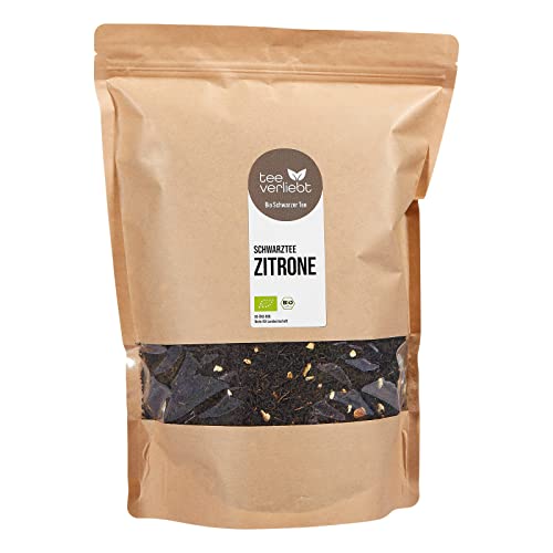 teeverliebt Bio Schwarztee Zitrone, loser schwarzer Tee mit Zitronengeschmack, Bio-Tee-Mischung, 1 kg von teeverliebt