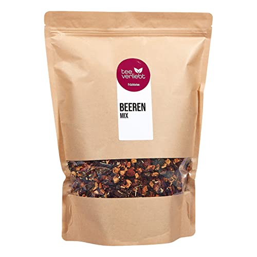 teeverliebt Beeren-Mix Früchtetee, loser Früchtetee mit Brombeere, Himbeere und Erdbeere, Beeren-Tee-Mischung, 1 kg von teeverliebt