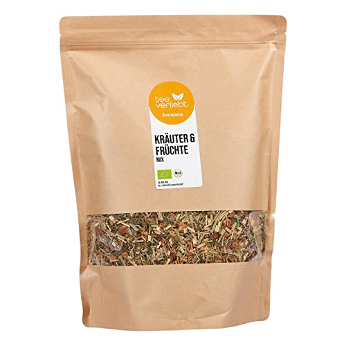 teeverliebt Bio-Kräuter und Früchte-Mix, loser Tee mit Apfel Lemongras Zimt, Bio Tee-Mischung, 1000 g von teeverliebt