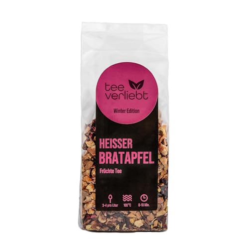 teeverliebt - Heißer Bratapfel Winter Edition Früchtetee 100 g | loser Früchtetee | leckere Winter Tee-Mischung ideal als Geschenk von teeverliebt