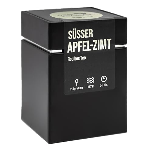 teeverliebt - Winter Edition Süßer Apfel-Zimt Geschenkdose Rooibostee 80 g | loser Rooibostee | leckere Tee-Mischung ideal als Geschenk von teeverliebt