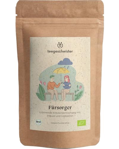 teegeschwister® | Fürsorger Bio-Tee | Bio-Ingwertee mit Zitrone und Gojibeeren | Gute Besserung Geschenk-Idee für kalte Tage | naturbelassen | 100g von teegeschwister