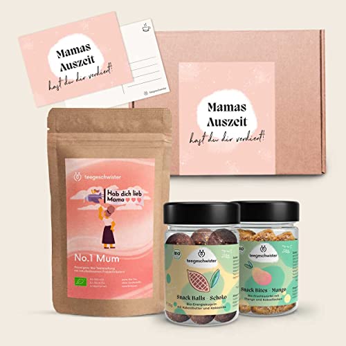 Mama Auszeit Geschenk Set | Bio Kräuter-Tee & Veganen Pralinen | von teegeschwister